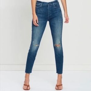 MOTHER The Stunner Ankle Fray Field of Dreams High Rise Skinny Jeans size 28